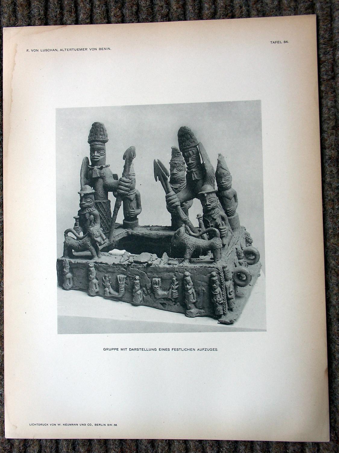 zz-lusc19,tafel 084 benin nigeria,bronze-figur-gruppe eine fehlt